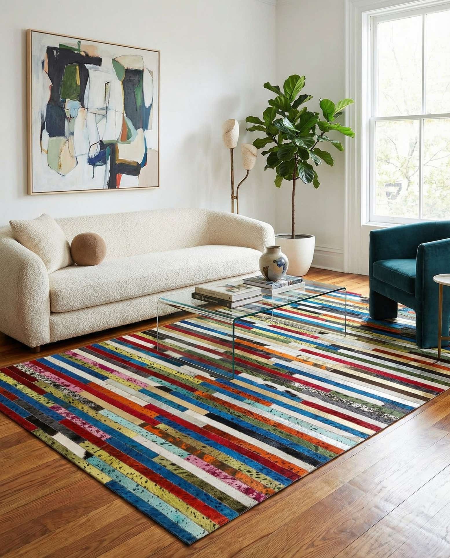 5' 1 x 8' 1 Cowhide - Patchwork Rug