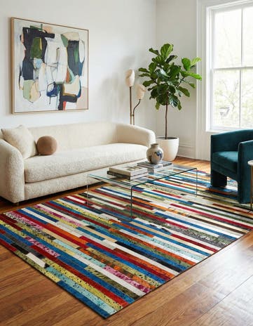 5' 1 x 8' 1 Cowhide - Patchwork Rug
