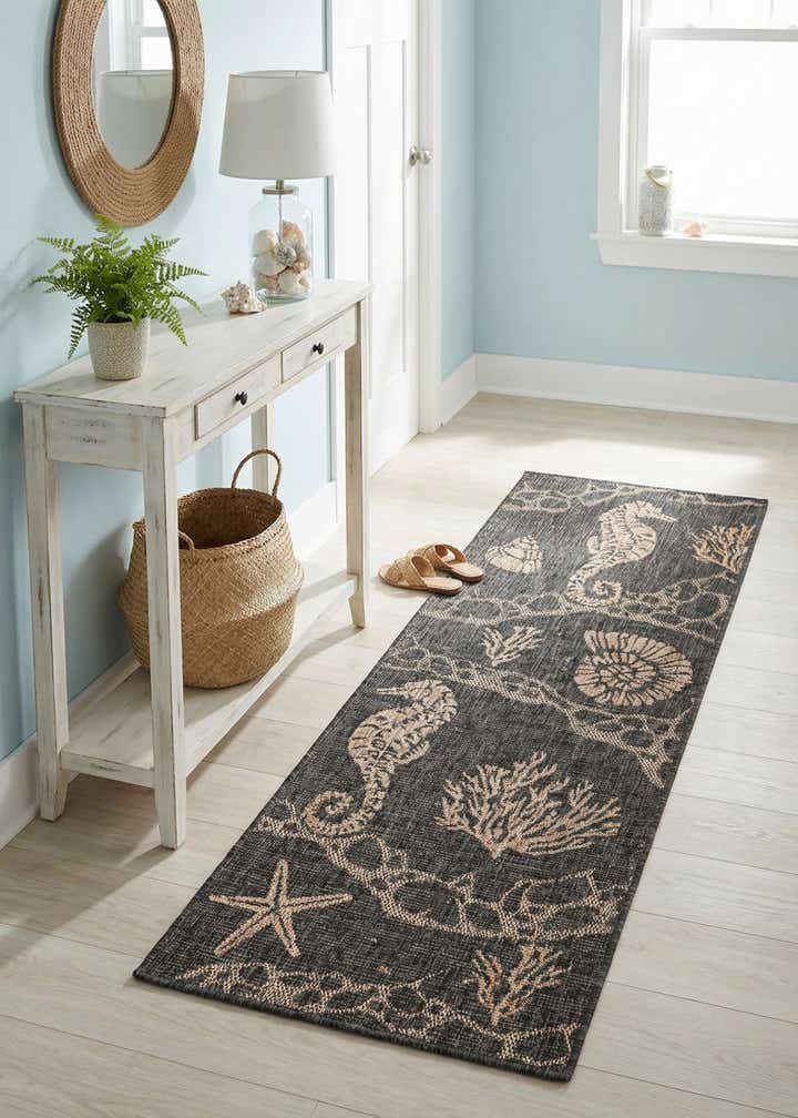 2' x 6' Easy-Clean Coastal Indoor / Outdoor Runner Rug