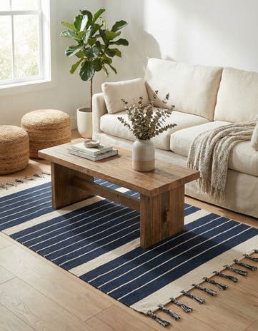 4' 1 x 6' 1 Hand Woven Chindi Cotton Rug