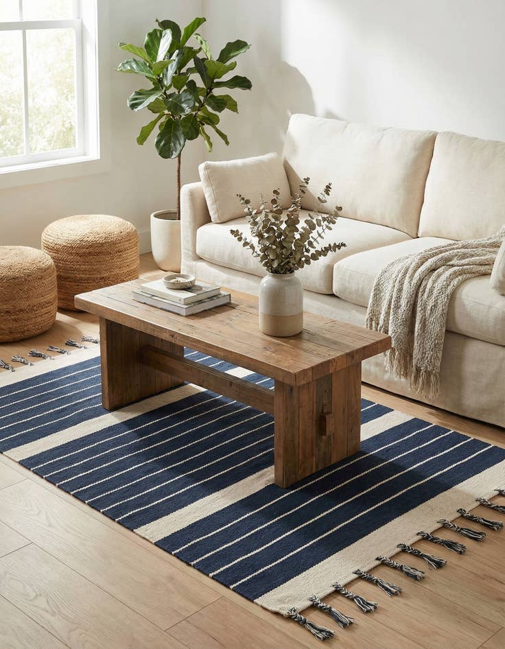 Detail image of  4' 1 x 6' 1  Hand Woven Chindi Cotton Rug