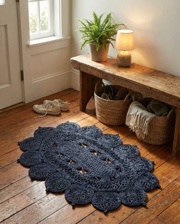  2' x 3' 1  Hand Braided Jute Oval Rug