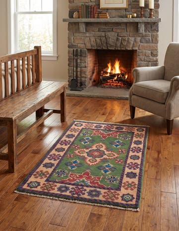2' x 2' 11 Hand Knotted Kazak Rug