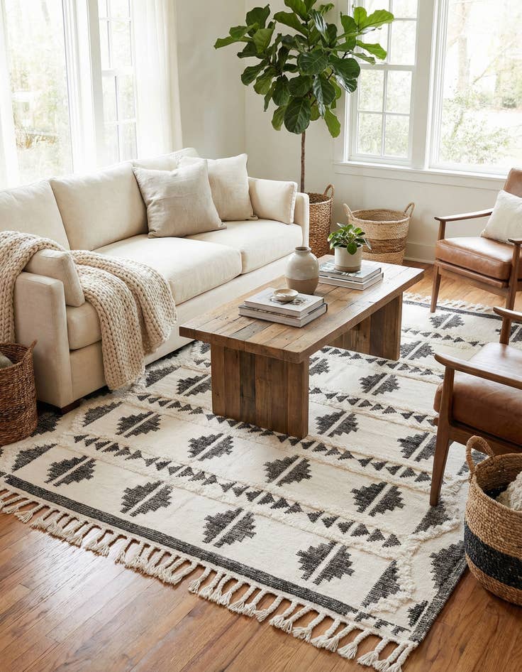 Detail image of  8' x 10'  Hand Woven Arizona Wool Rug