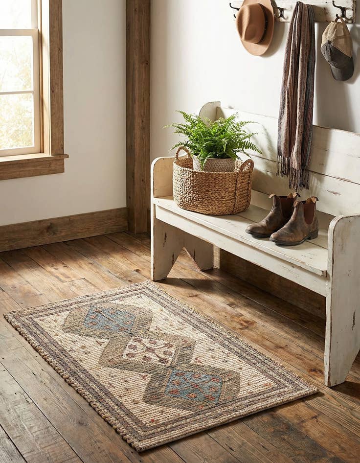 Detail image of 2' x 3' 1 Chenille Jute Rug