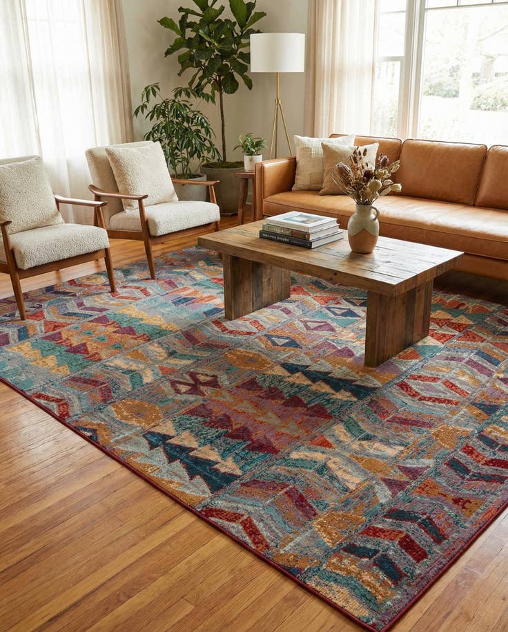 Detail image of 9' x 12' Easy-Clean Modern Indoor / Outdoor Rug