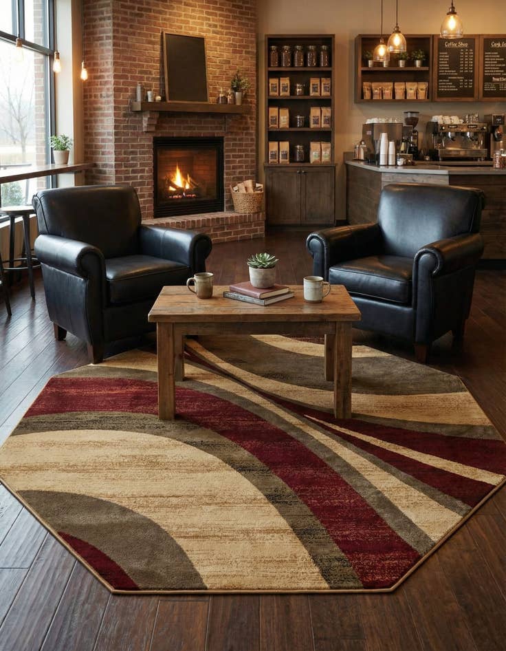 Detail image of 7' 10 x 7' 10 Coffee Shop Octagon Rug