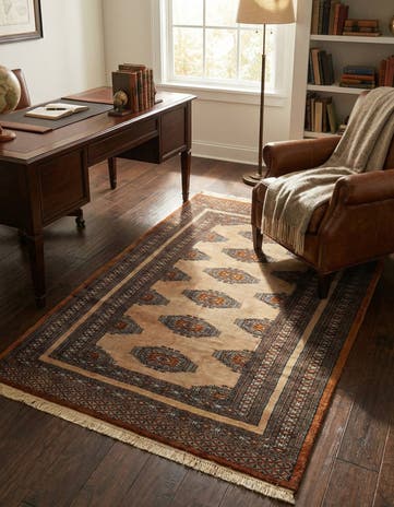 3' 9 x 5' 11 Hand Knotted Bokhara Oriental Wool Rug