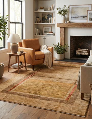 4' x 5' 7 Hand Knotted Modern Ziegler Rug