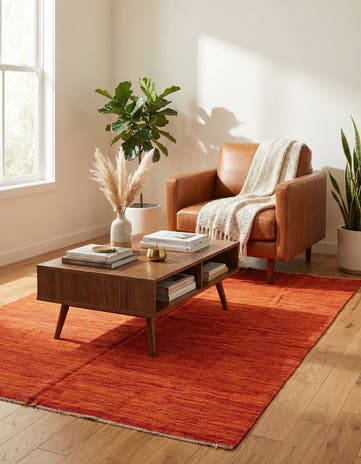 4' 4 x 5' 10 Hand Woven Kilim Modern Wool Rug