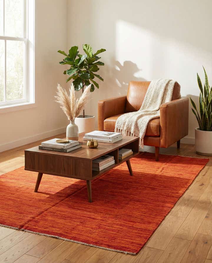 4' 4 x 5' 10 Hand Woven Kilim Modern Wool Rug