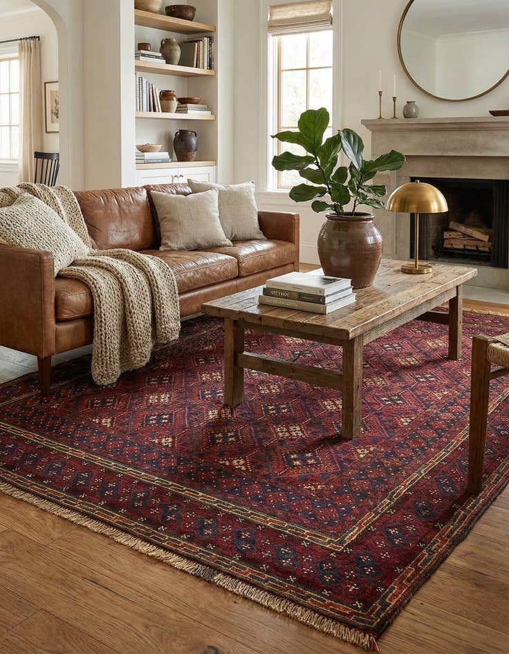 Detail image of  4' 9 x 6' 5  Hand Knotted Sumak Wool Rug