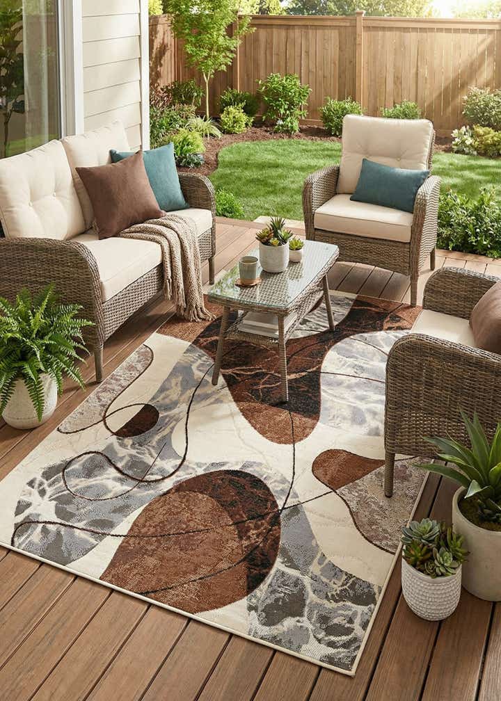 4' x 6' Easy-Clean Modern Indoor / Outdoor Rug