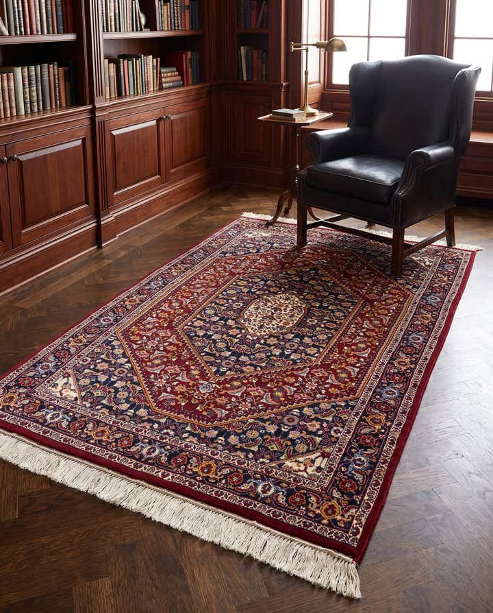 4' 2 x 6' 5 Hand Knotted Birjand Oriental Wool Rug