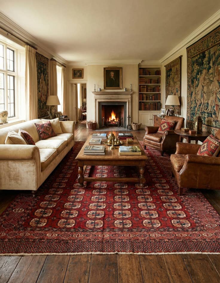 Detail image of 8' 4 x 11' 3  Hand Knotted Torkaman Persian Wool Rug