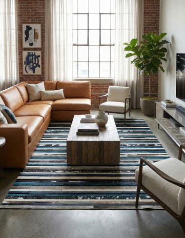 5' x 8' Cowhide Stocks Rug