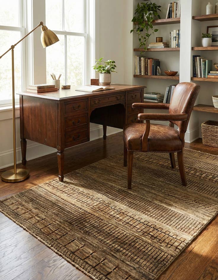 Detail image of 2' 8 x 4' 2  Hand Knotted Modern Ziegler Rug