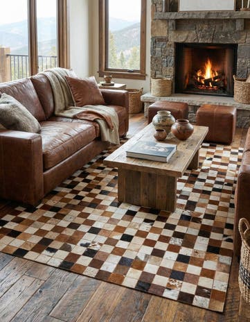 5' x 8' Cowhide Leather Rug