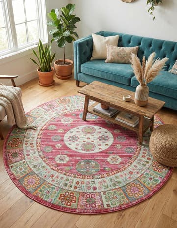 Pink Havana Round Rug