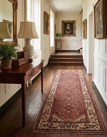 3' 6 x 10' 4 Hand Knotted Hossainabad Persian Wool Runner Rug