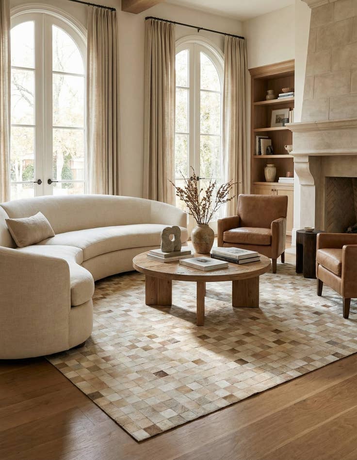 Detail image of 6' 8 x 9' 11 Cowhide Stocks Rug