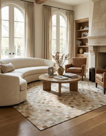 6' 8 x 9' 11 Cowhide Stocks Rug