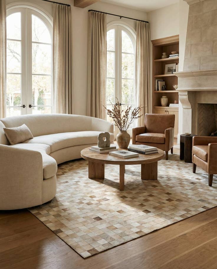 Detail image of 6' 8 x 9' 11 Cowhide Stocks Rug