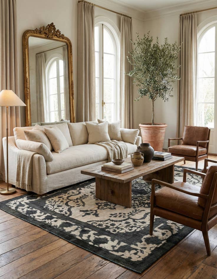 Detail image of 7' 9 x 11'  Hand Knotted Ultra Vintage Persian Wool Rug