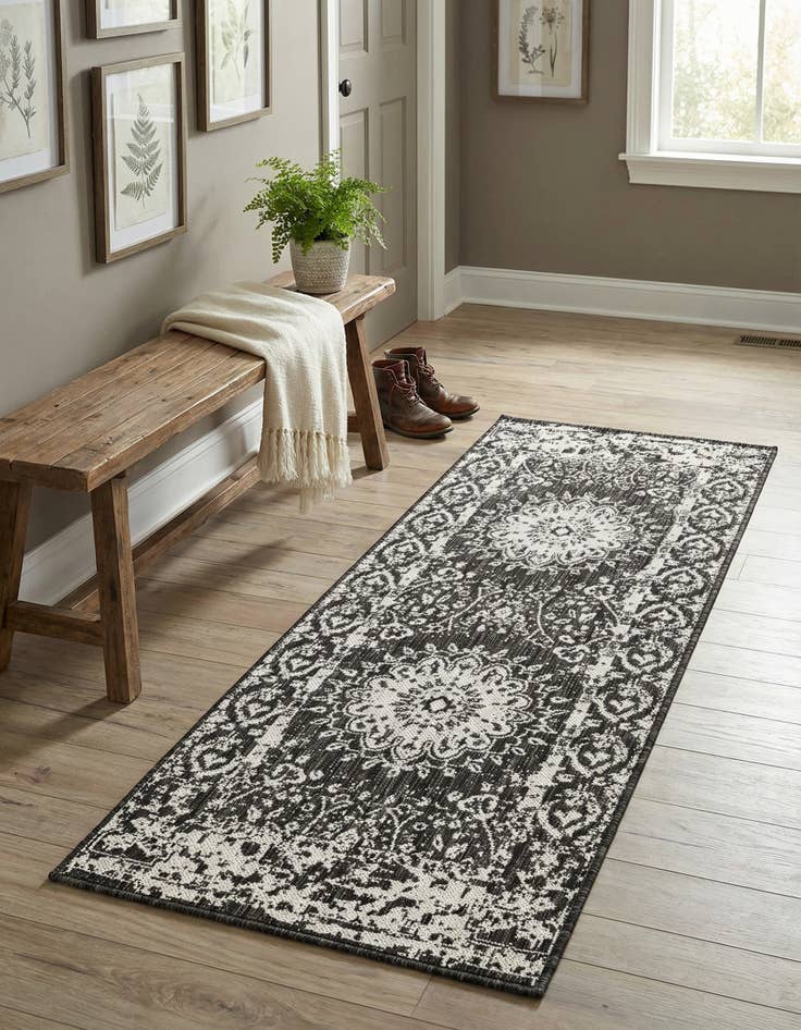 Detail image of  2' x 5' 3  Washable Traditional Indoor / Outdoor Runner Rug