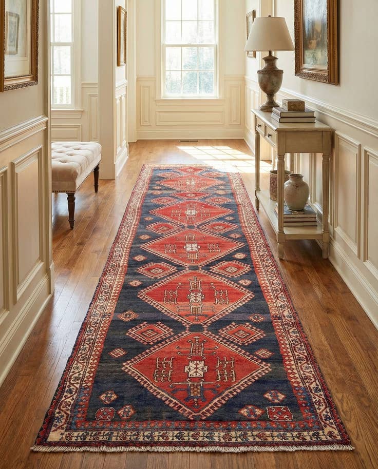 Detail image of 3' 9 x 11' 7 Hamedan Runner Rug