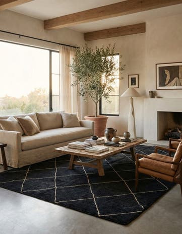 5' 8 x 8' Hand Knotted Moroccan Wool Rug