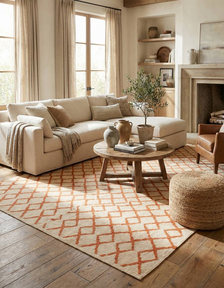 Detail image of  6' 10 x 9' 8  Hand Woven Kilim Modern Wool Rug