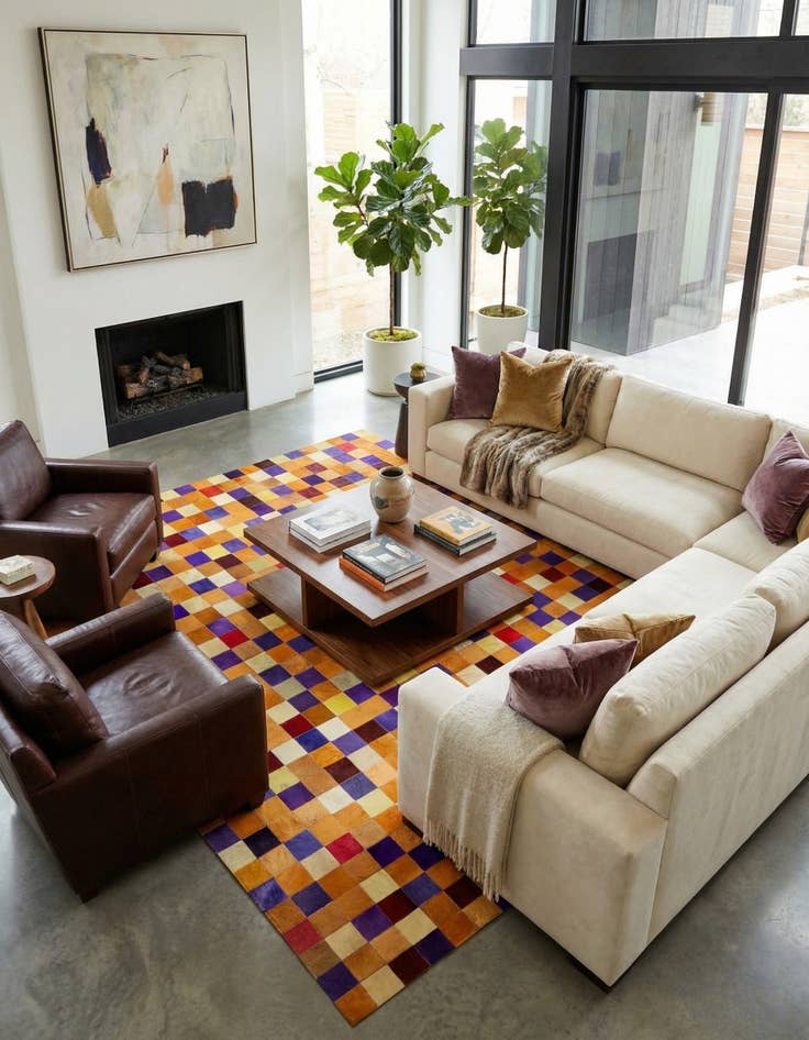 Detail image of 8' x 9' 11 Cowhide - Patchwork Rug