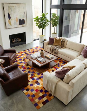 8' x 9' 11 Cowhide - Patchwork Rug
