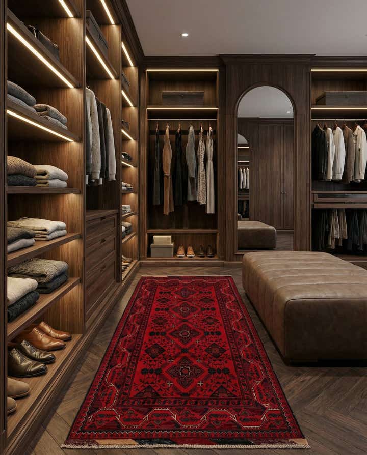 2' 9 x 6' 7 Hand Knotted Khal Mohammadi Wool Runner Rug