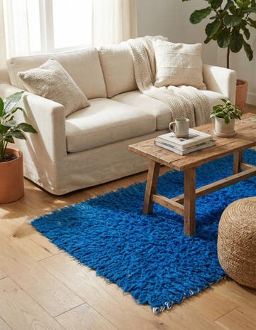 2' 5 x 4' 8 Hand Knotted Moroccan Wool Rug