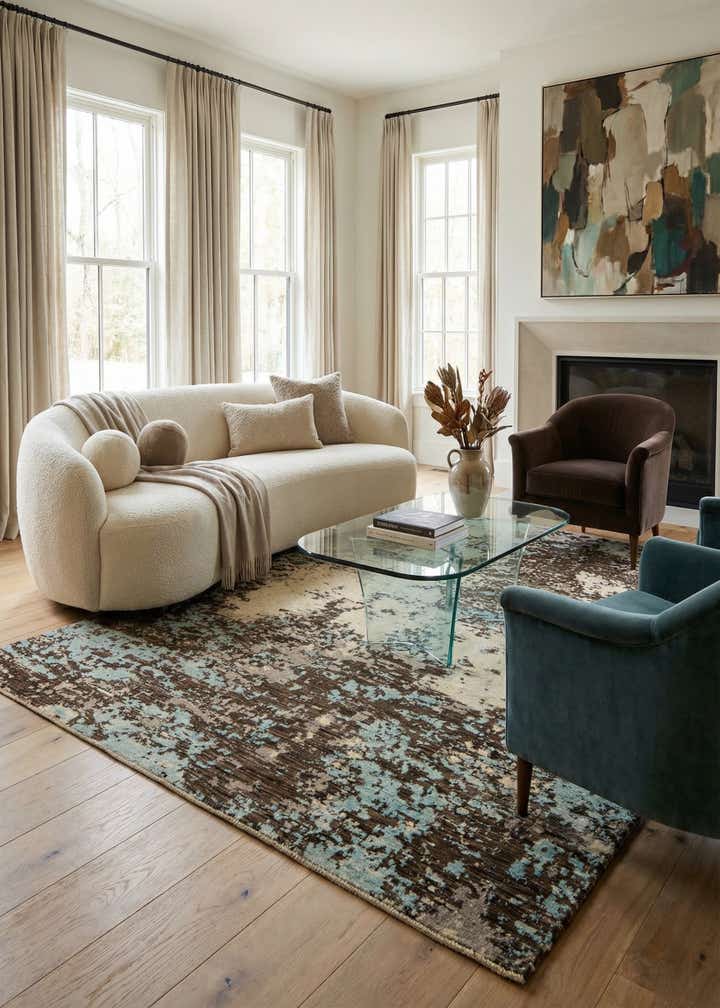 8' x 10' 2 Hand Knotted Darya Wool Rug