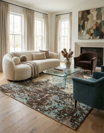 8' x 10' 2 Hand Knotted Darya Wool Rug
