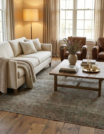 4' 9 x 6' 6 Hand Knotted Over-Dyed Ziegler Rug