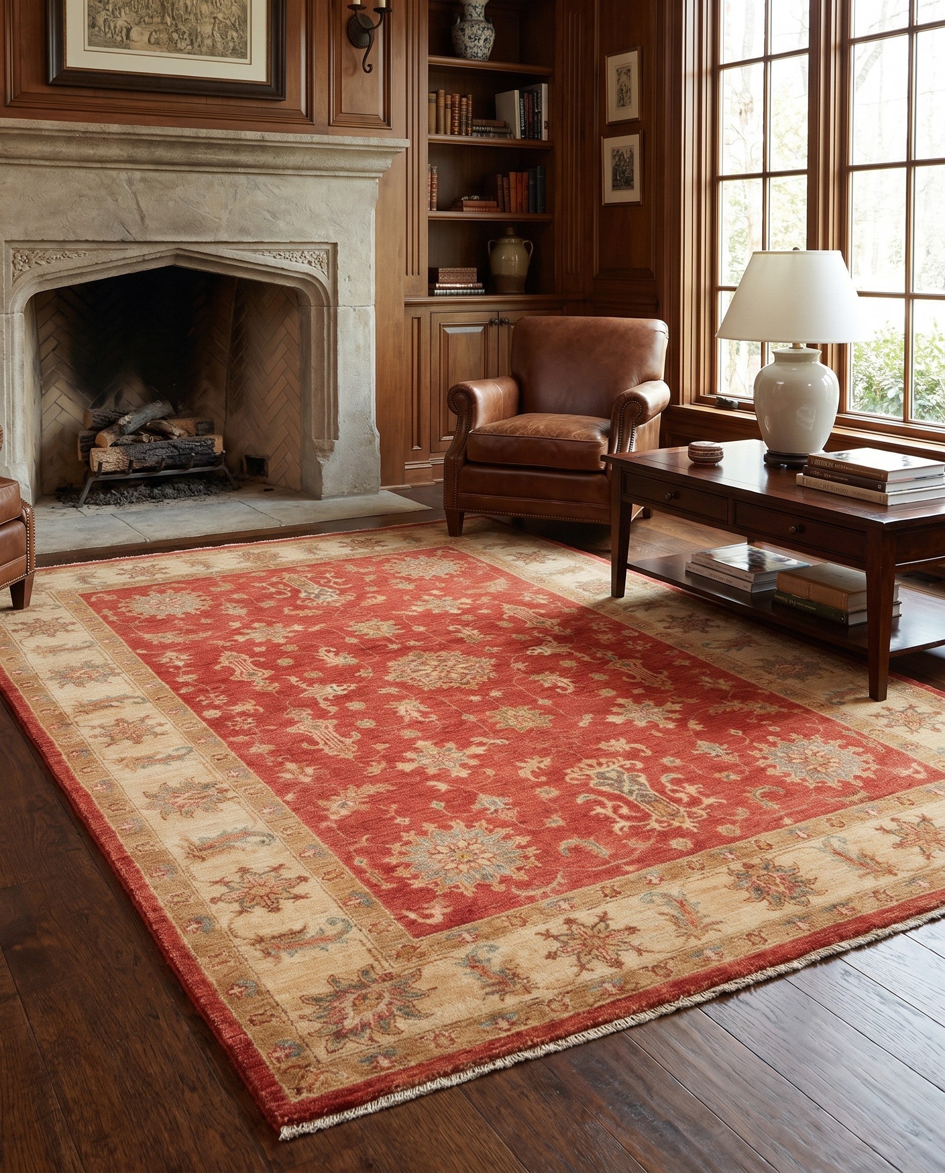 5' 7 x 7' 8 Hand Knotted Ziegler Rug