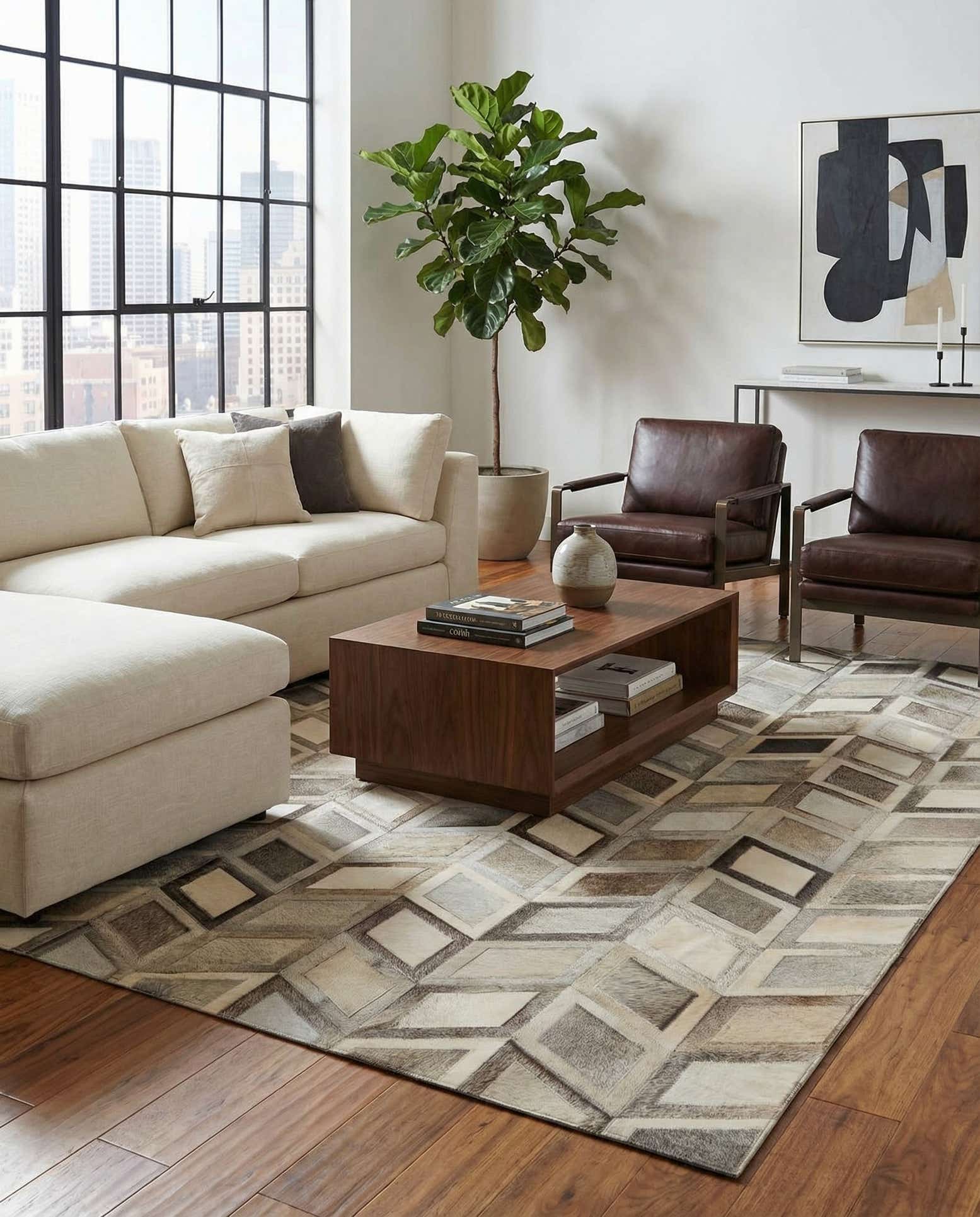 5' 3 x 7' 8 Cowhide - Patchwork Rug