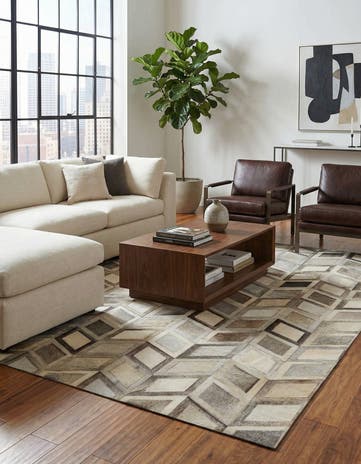 5' 3 x 7' 8 Cowhide - Patchwork Rug