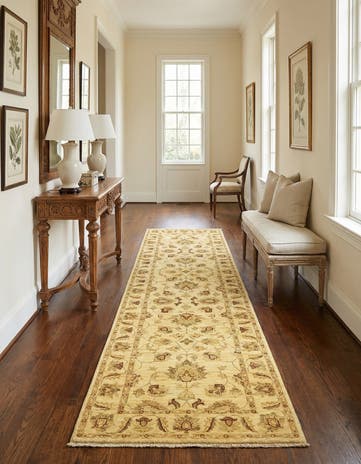 2' 8 x 9' 8 Hand Knotted Peshawar Ziegler Runner Rug