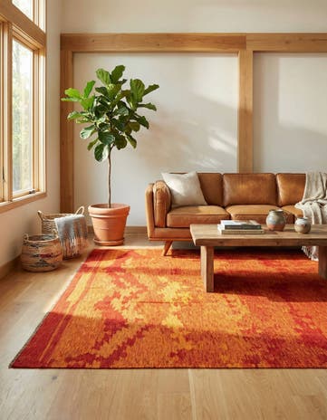 6' 8 x 9' 6 Hand Woven Kilim Modern Wool Rug