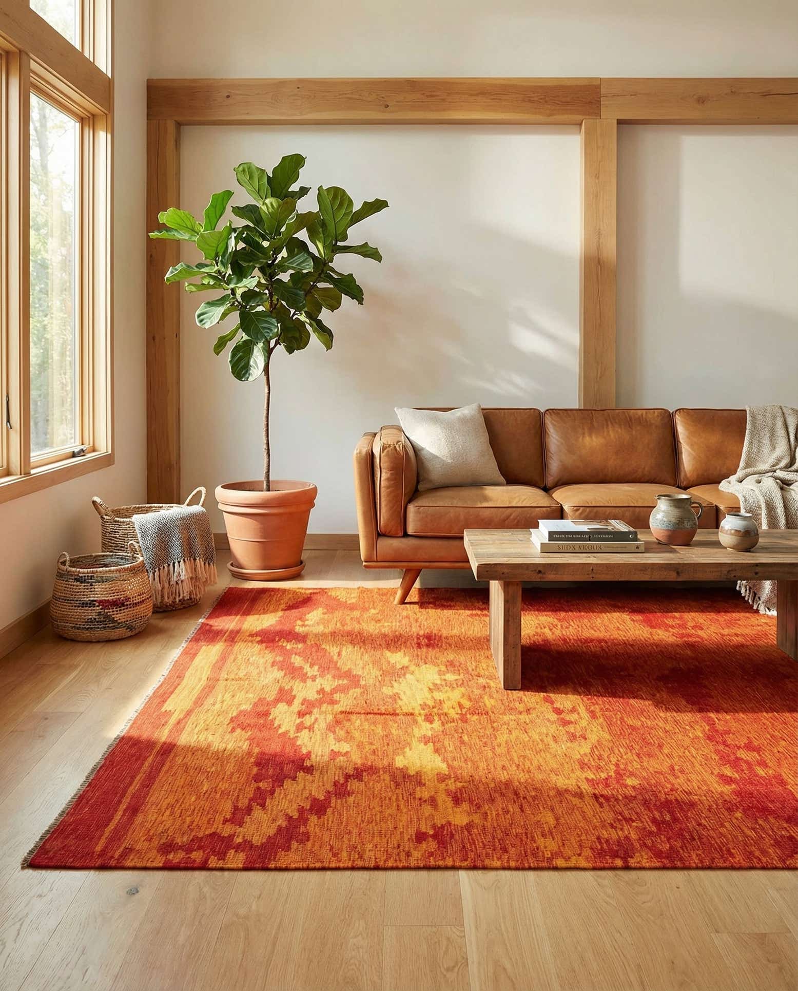 6' 8 x 9' 6 Hand Woven Kilim Modern Wool Rug