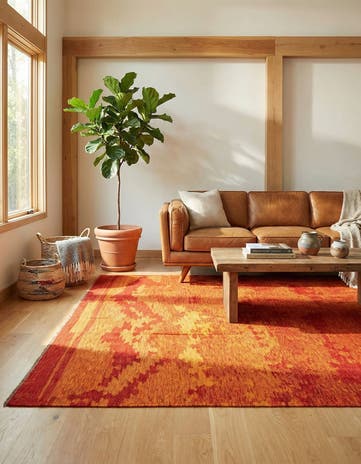6' 8 x 9' 6 Hand Woven Kilim Modern Wool Rug