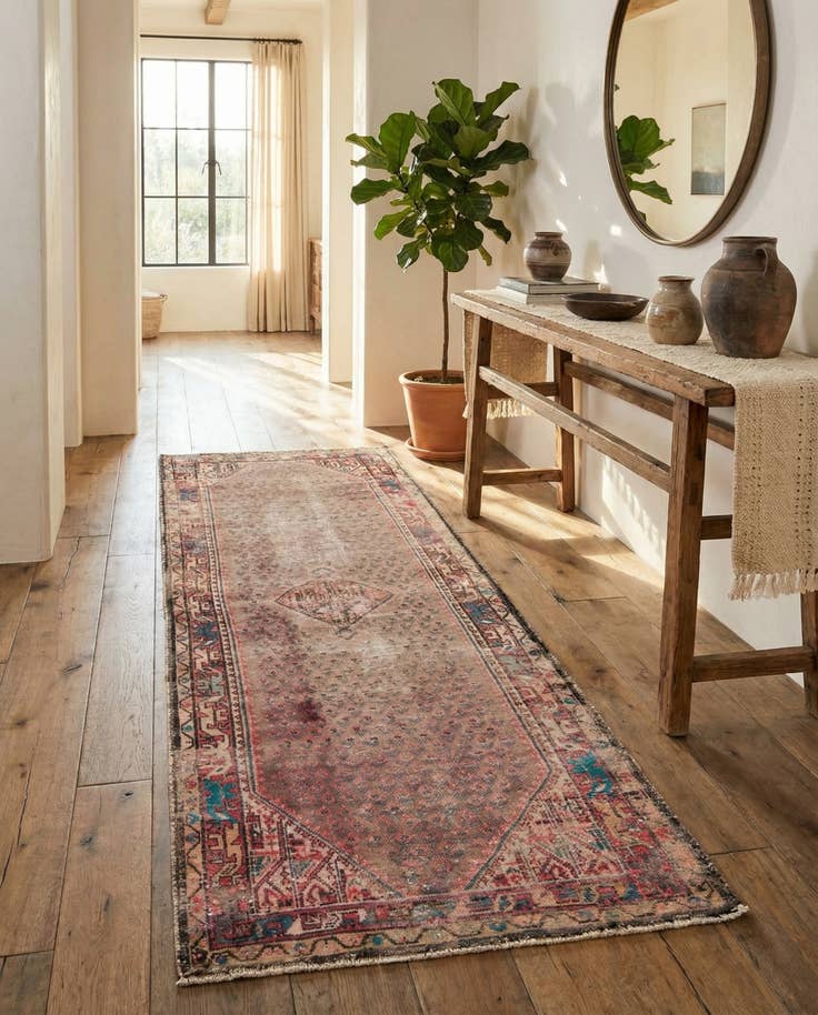 Detail image of 3' 6 x 9' 10 Hand Knotted Ultra Vintage Persian Wool Runner Rug