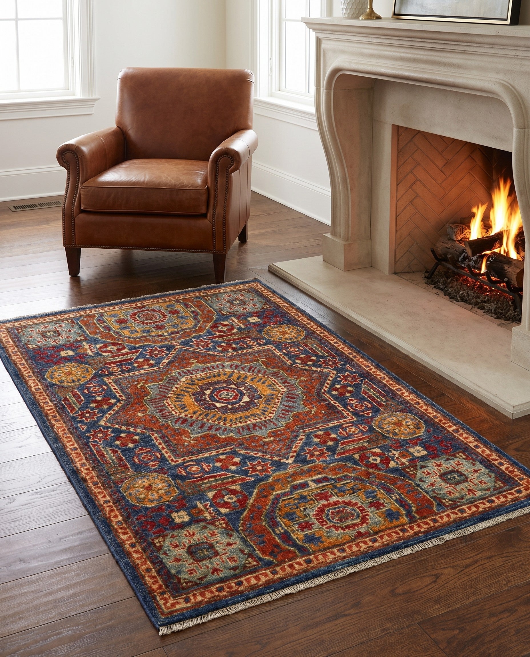 2' 9 x 4' 2 Hand Knotted Mamluk Ziegler Rug