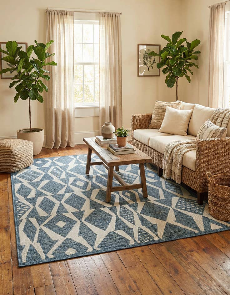 Detail image of  6' 1 x 9'  Washable Baja Indoor / Outdoor Rug