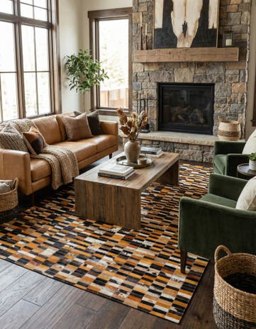 5' x 7' 10 Cowhide - Patchwork Rug